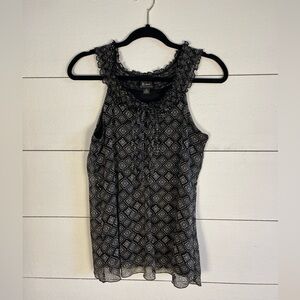 Black and White Sheer Shirt With Lining, Size Medium.